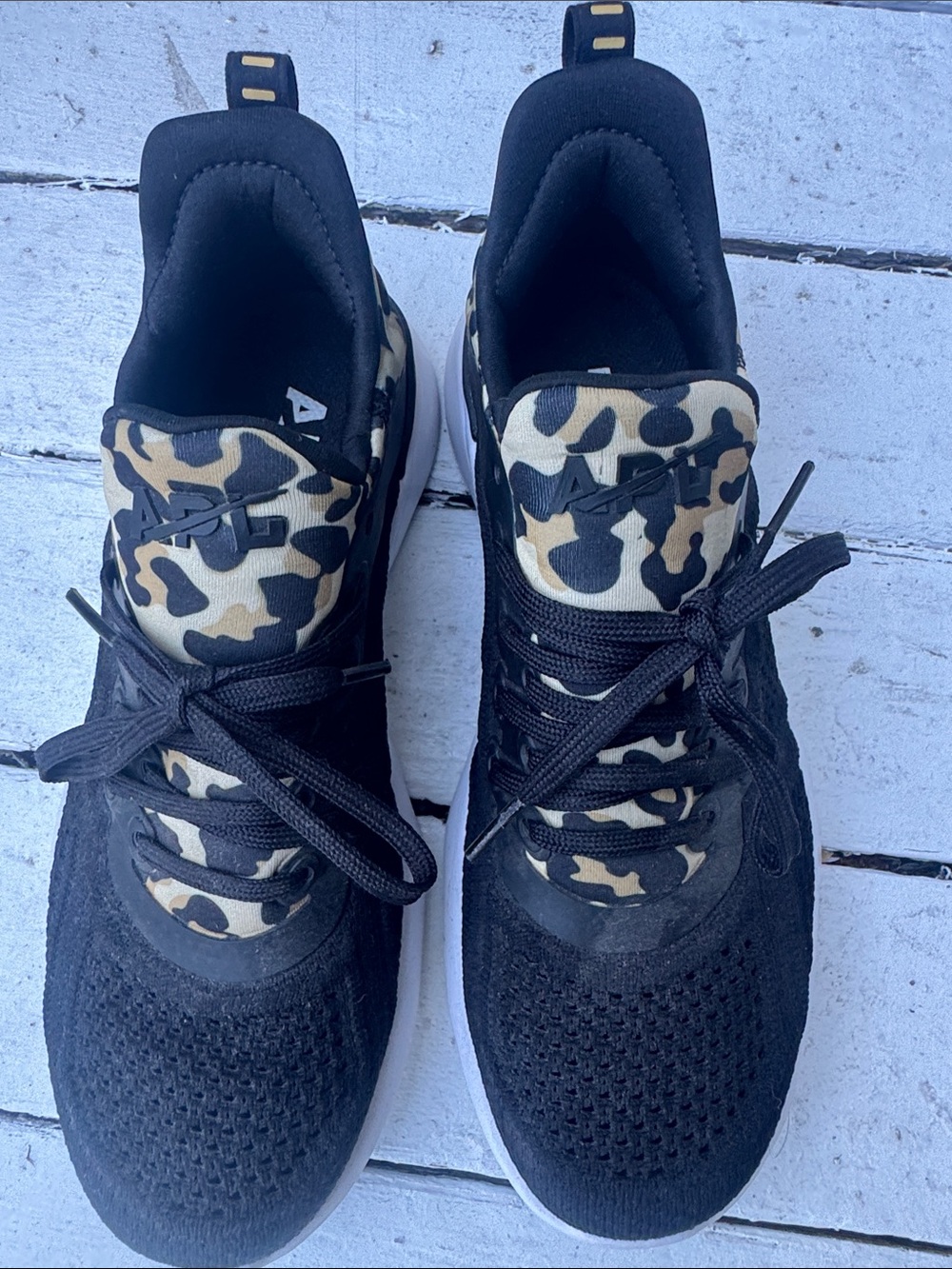 APL Black Sneakers with Tan Camo Accents